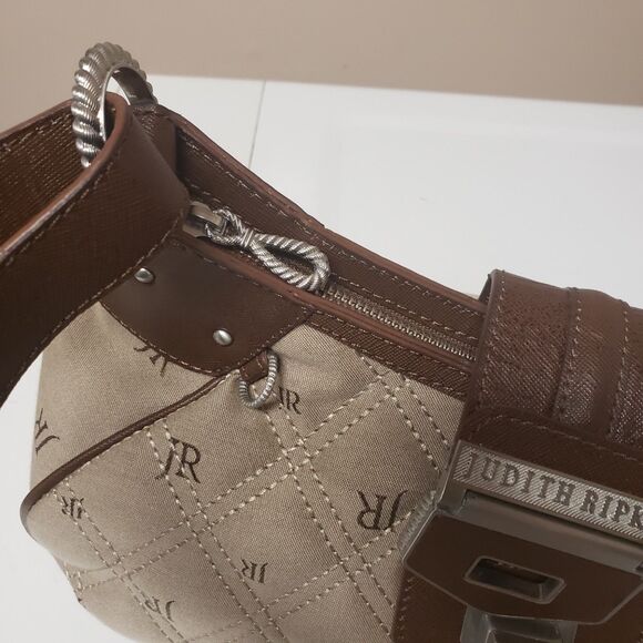 Judith Ripka Satchel Canvas Handbag Top Handle Silver Hardware Medium NWOT - Picture 9 of 16